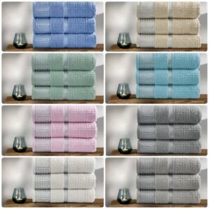 Greek Border Premium Egyptian Cotton Bath Sheets Towels 90 x 150 cm Soft 30 x £2.70